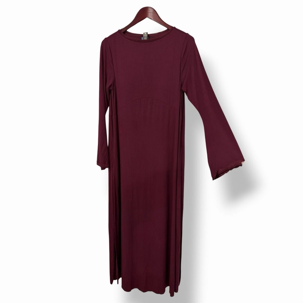 NWOT SheBird Marissa Maxi Bra Dress Dark Cherry Burgundy Wine Long Sleeve 5 M/L - Picture 2 of 12